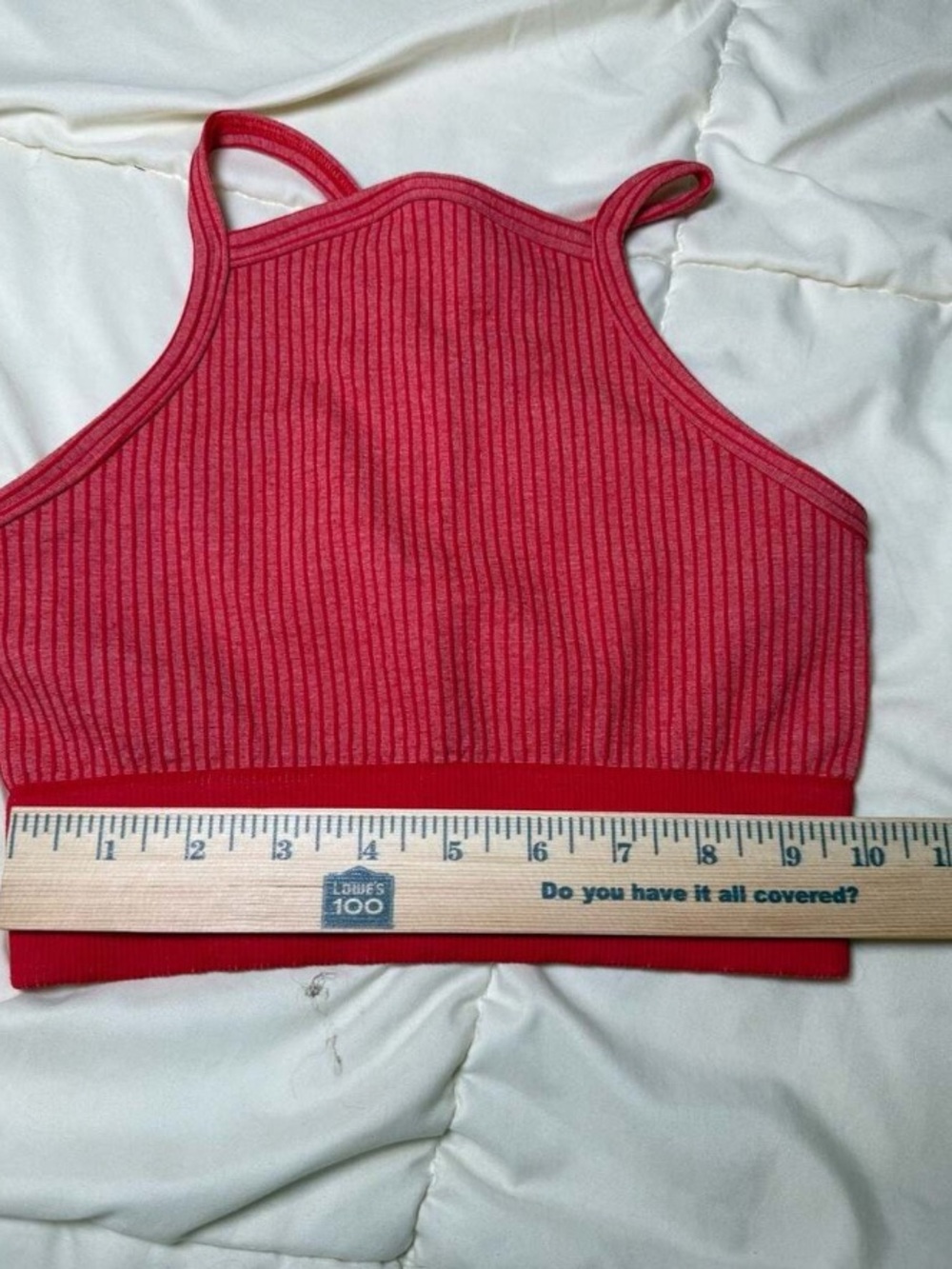 Ribbed High-Neck Crop Tank Top - Red